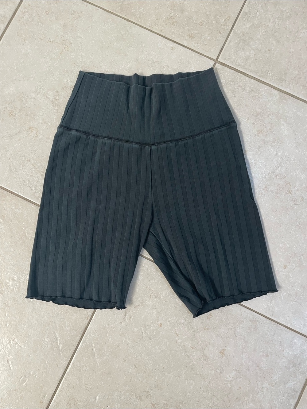 Ribbed High-Waist Bike Shorts Aerie